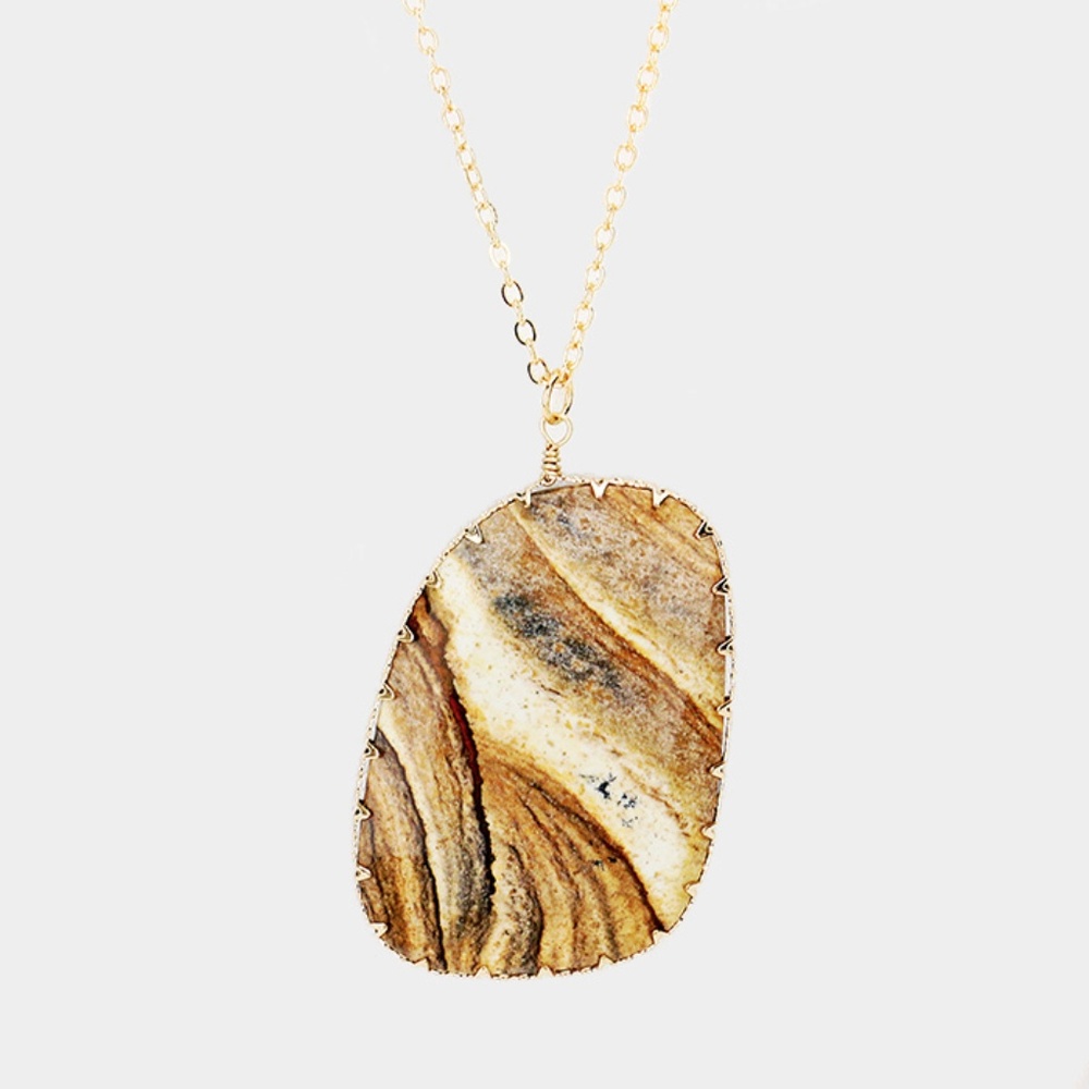 Tigers Eye Semi Precious Stone Necklace